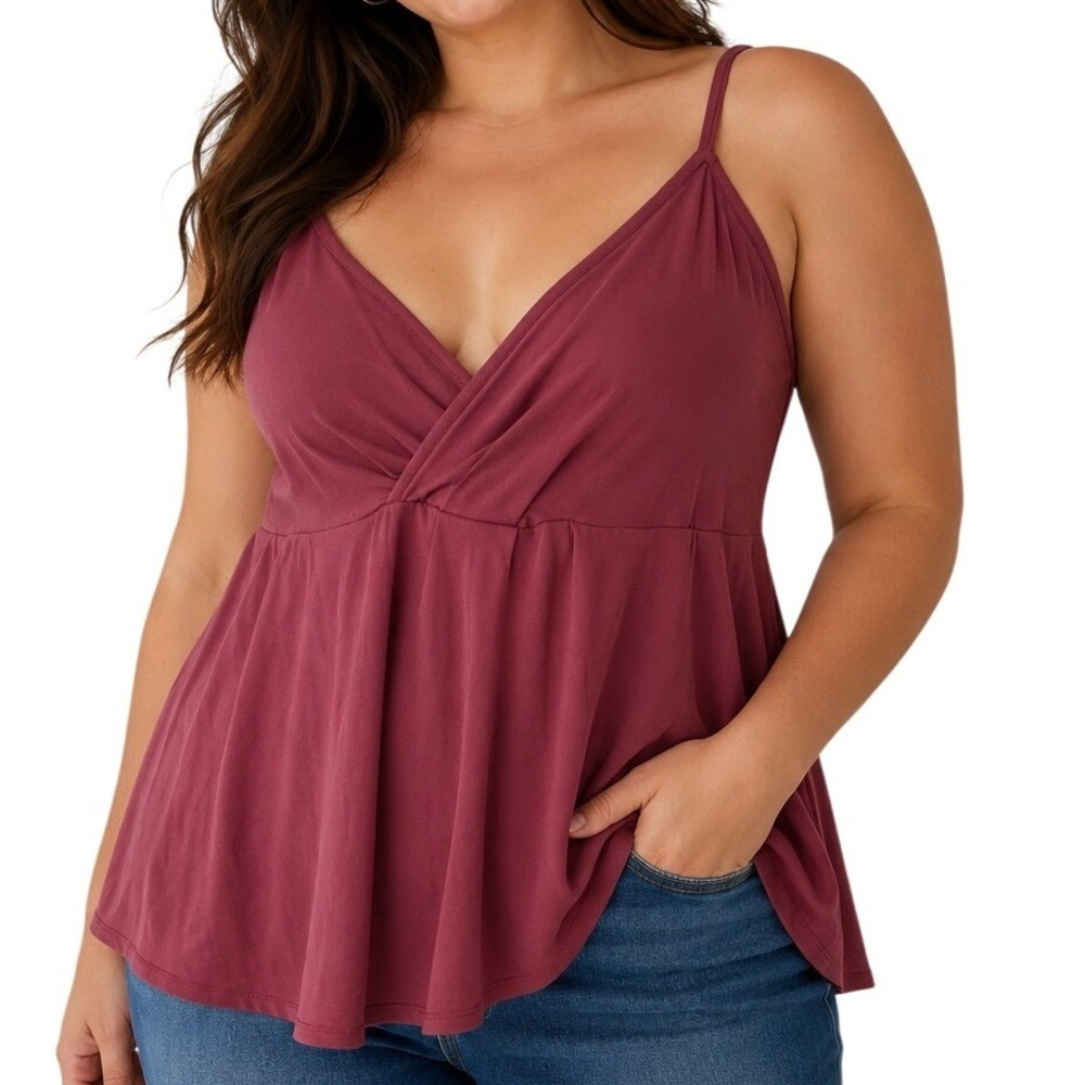 torrid Deep Mauve Surplice Spaghetti Strap Camisole